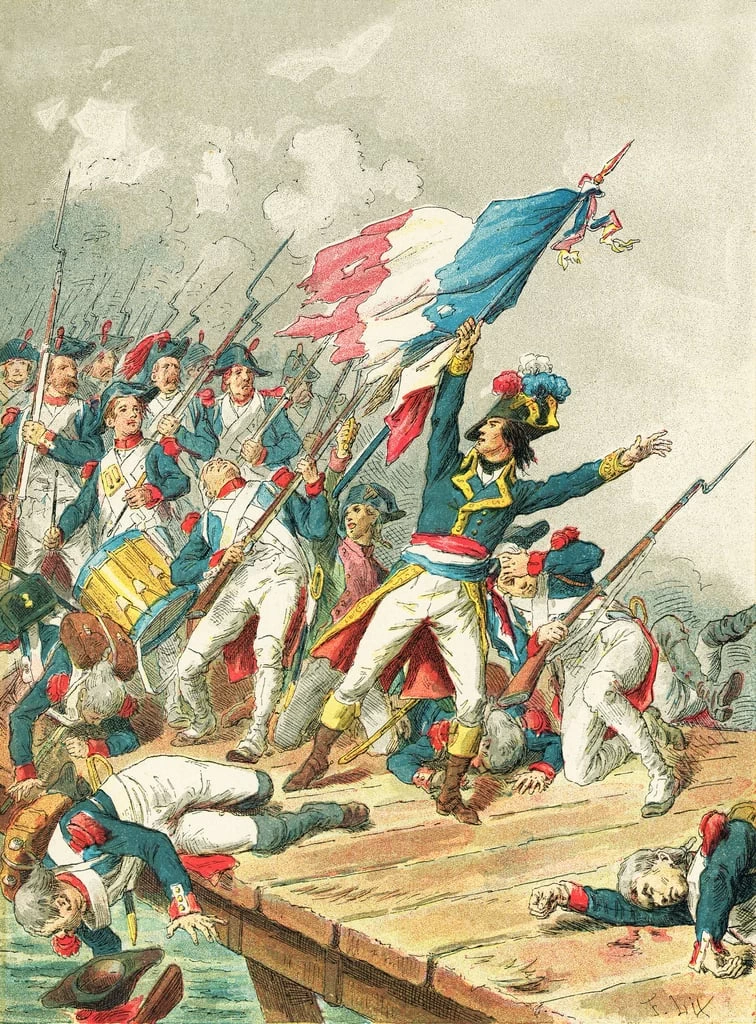 Frederic Theodore Lix - Napoleone Bonaparte a Pont D'Arcole